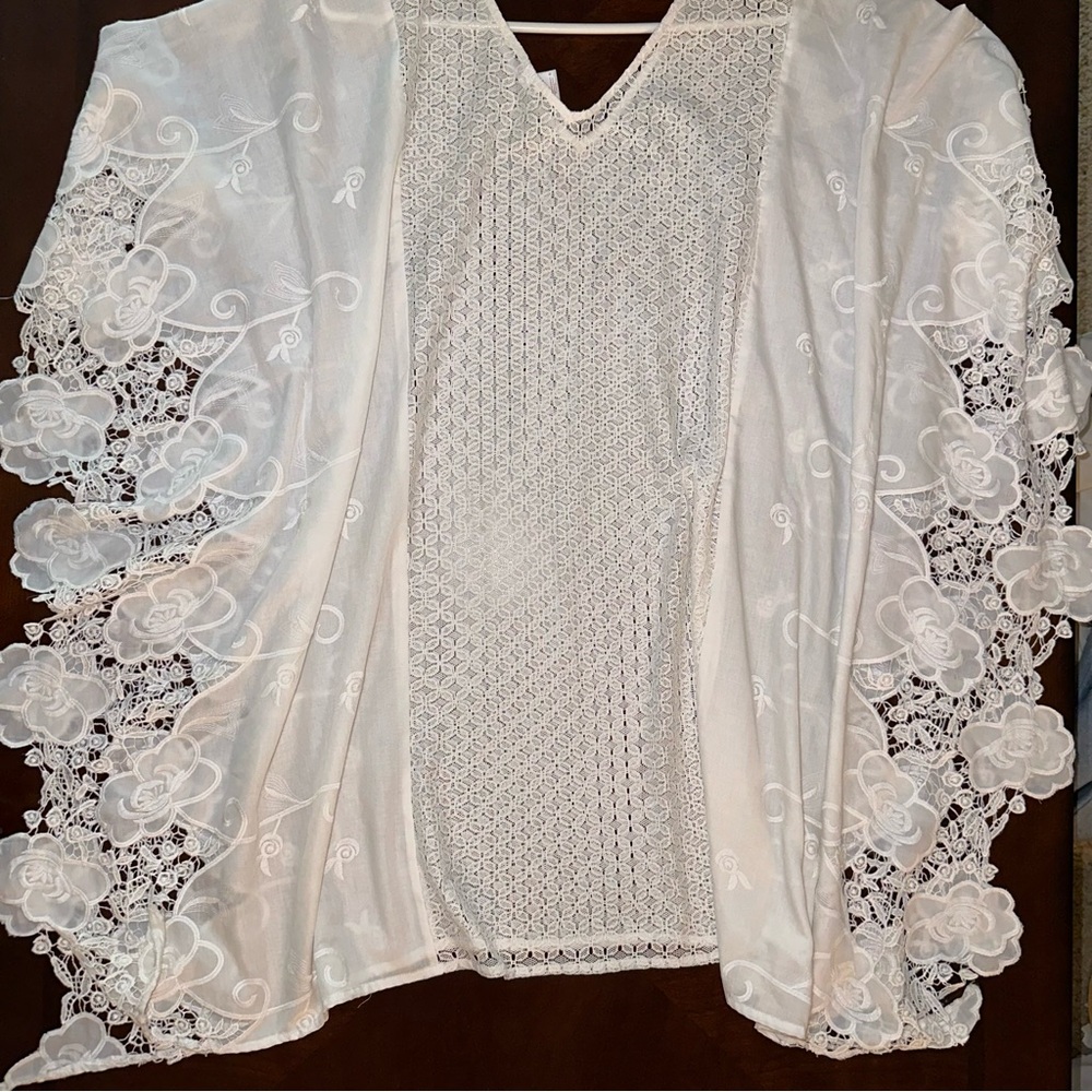 Merona Lace Kimono/Bathing Suit Coverup - L - Picture 3 of 7